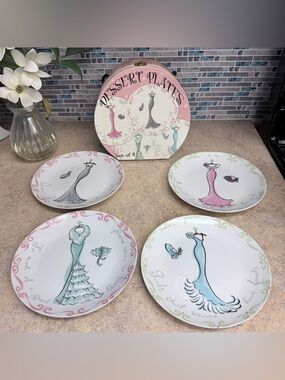 Vintage Rosanna 8" Girls Just Want to Have Funds plates
